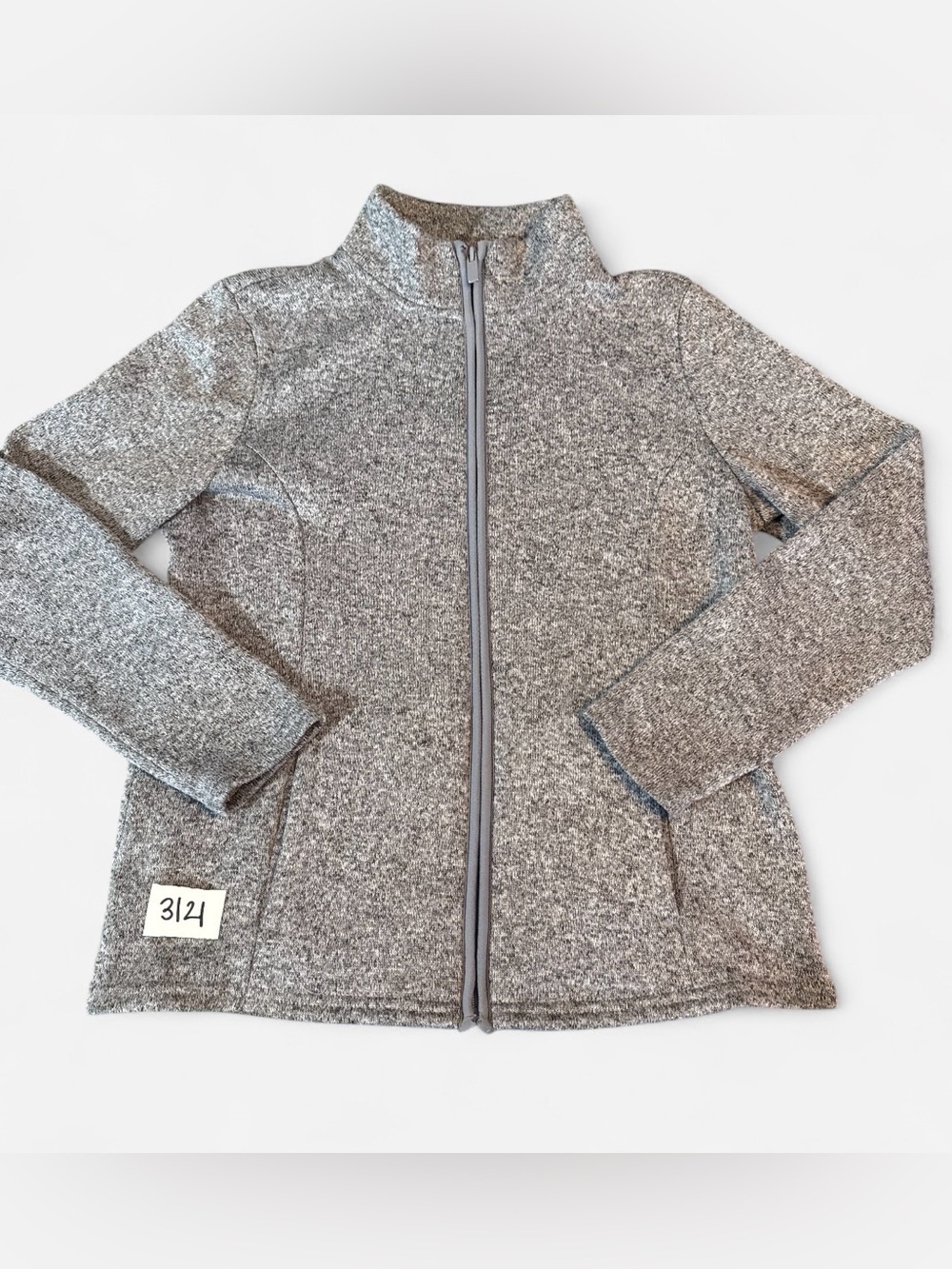 croft & barrow Heather Gray Full-Zip Knit Jacket